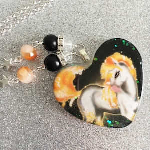 Uranus Greek Mythology Horse Resin Collier - Upcycled Bella Sara Card