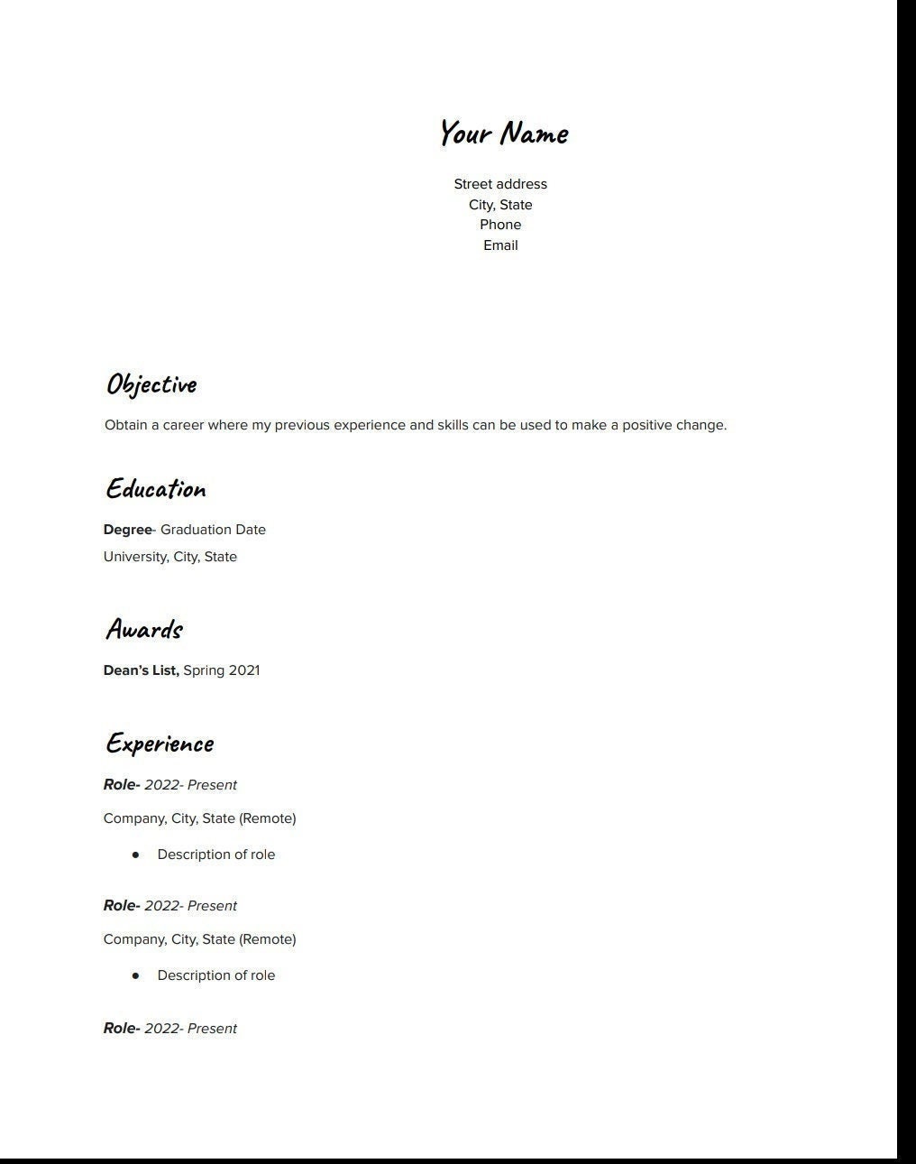 Simple Resume Template Etsy - Il Fullxfull.4279818490 Odfb