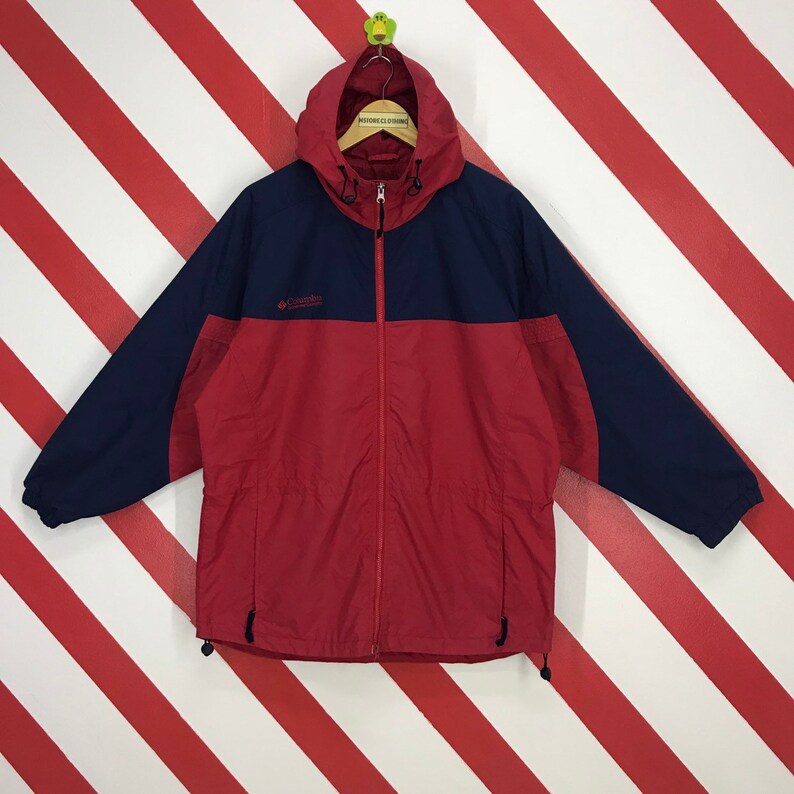 columbia windbreaker red