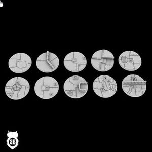 25mm Tech Shanty bases for 6-8mm figures without mounting holes
