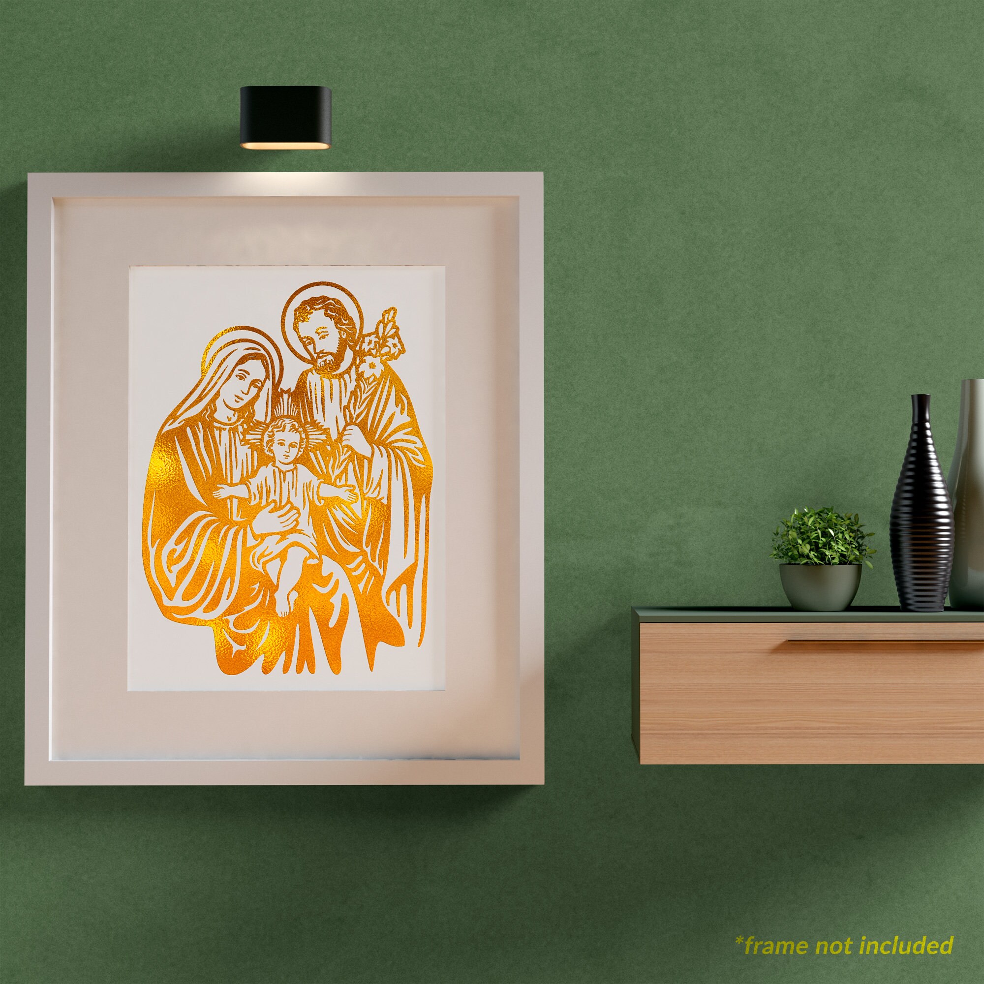 Holy Family 8x10 in Handmade Gold Foil Art Prints, Jesus Mary Saint ...