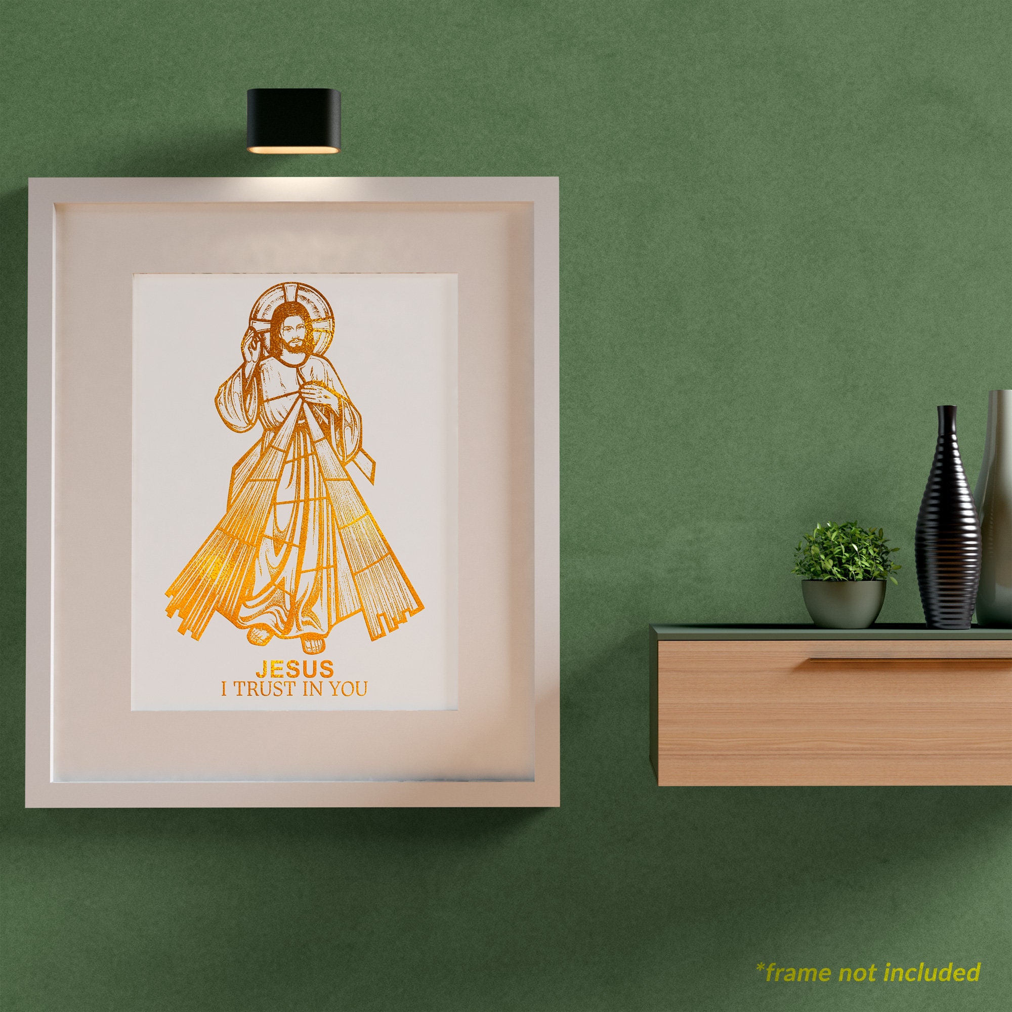 Jesus Christ Divine Mercy Image 8x10 in Handmade Gold Foil Artwork ...