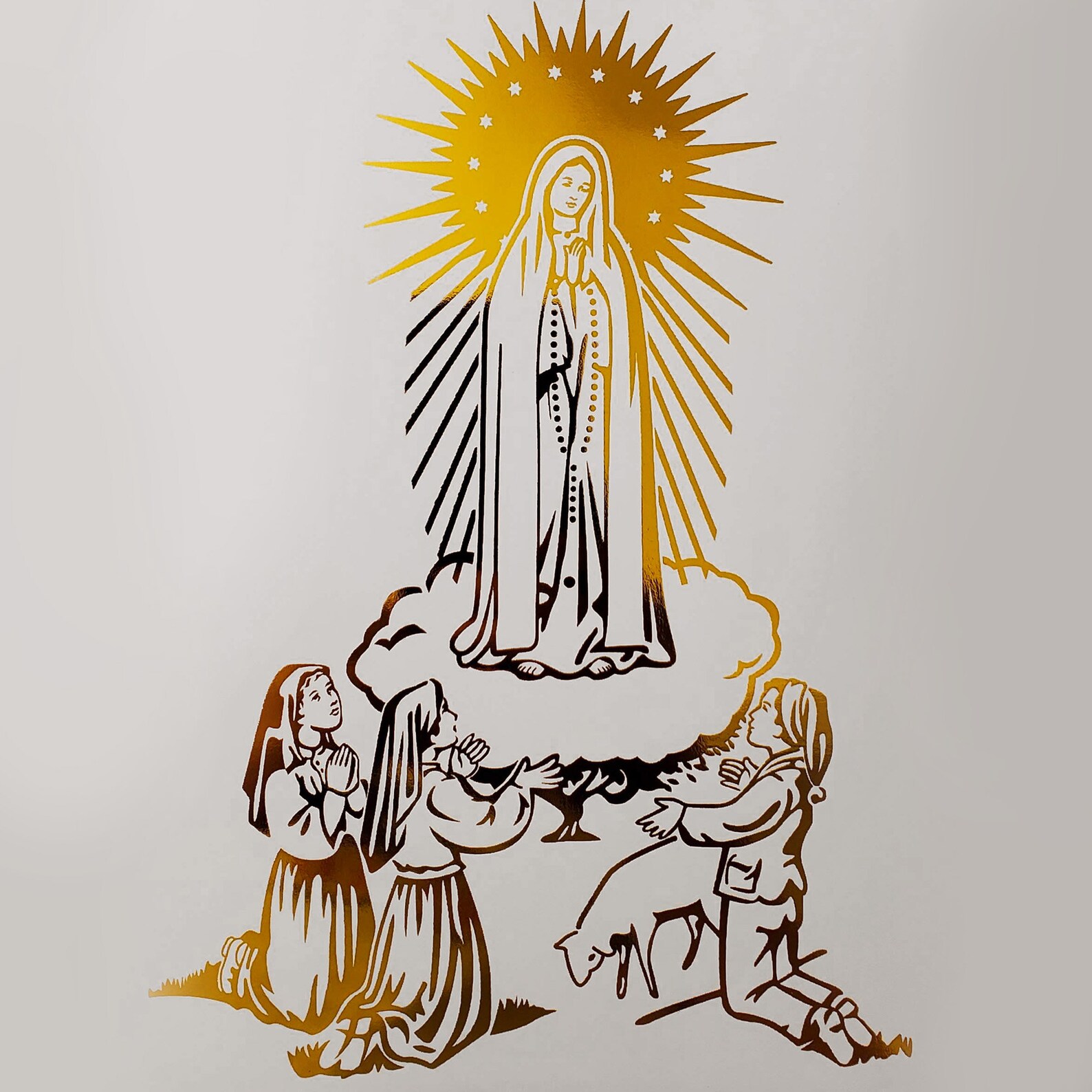 Our Lady of Fatima Artwork Real Gold Foil 8x10 Print | Etsy