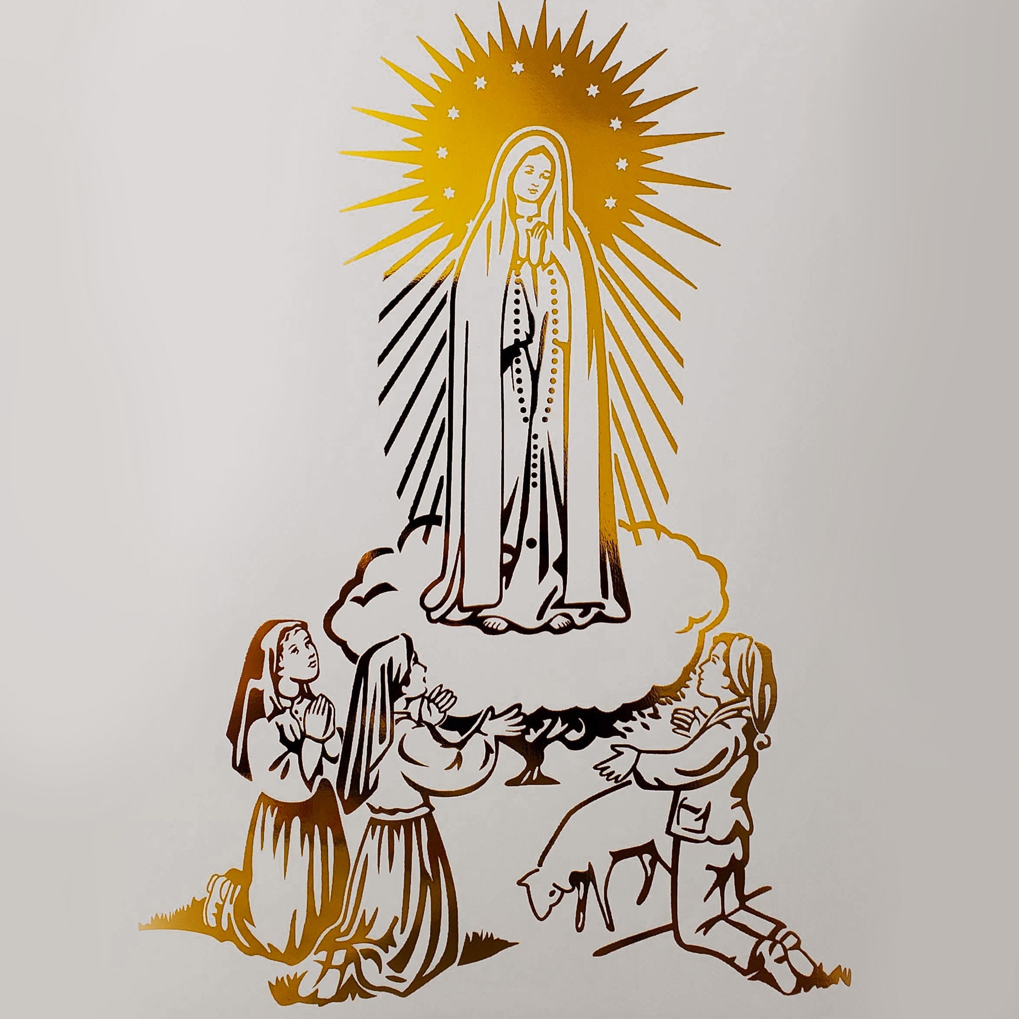 Our Lady of Fatima Artwork - Real Gold Foil 8x10 Print, Immaculate Mary ...