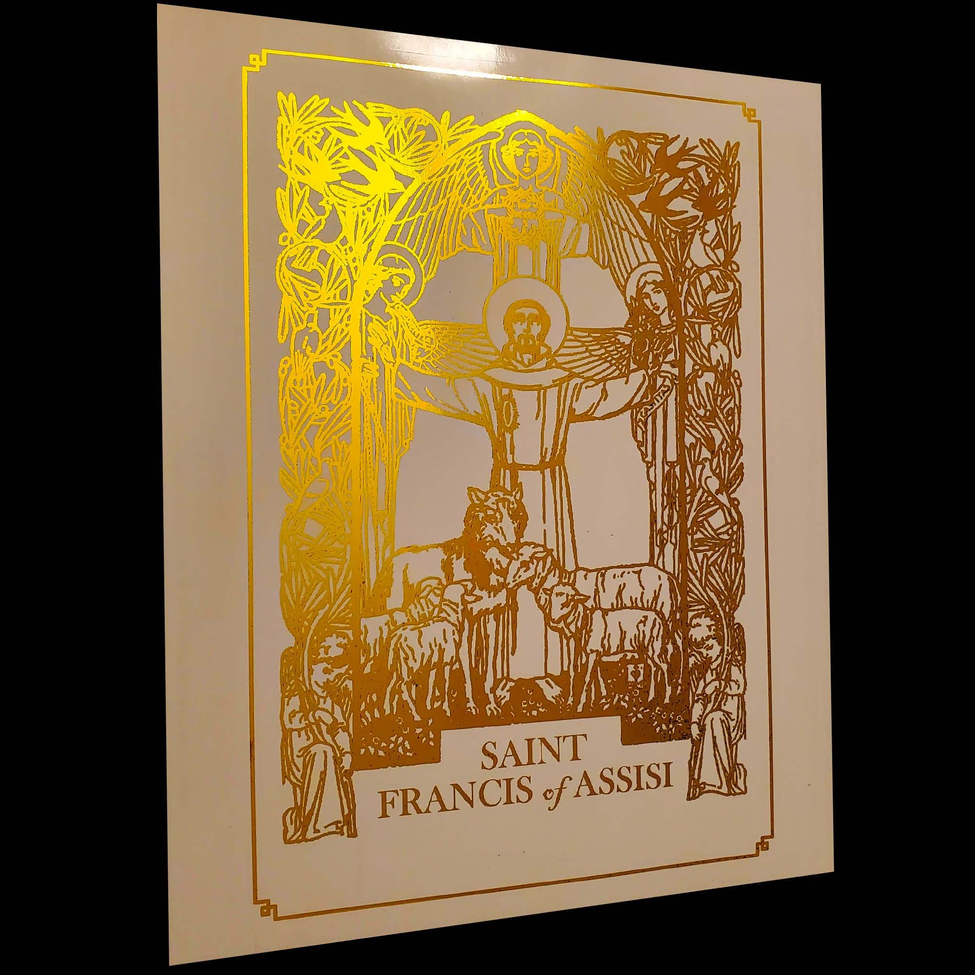 St Francis of Assisi 8x10 in Handmade Gold Foil Artwork, Patron Saint ...
