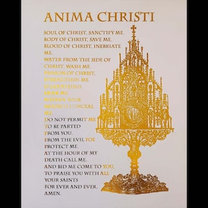 Anima Christi Prayer With Holy Eucharist - Gold Foil 8x10 in Art Print ...