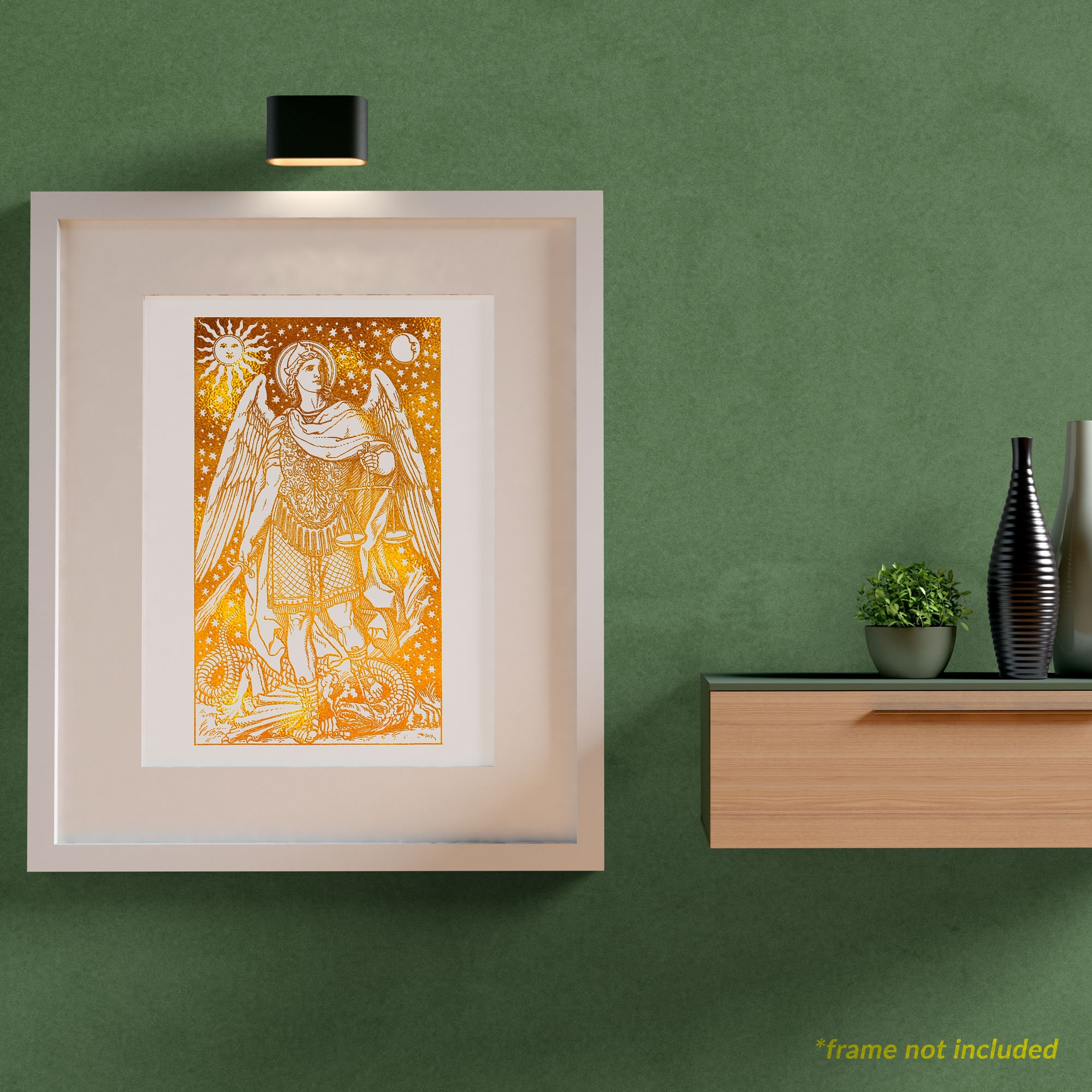Saint Michael the Archangel - 8x10 in Gold Foil Print, Great ...