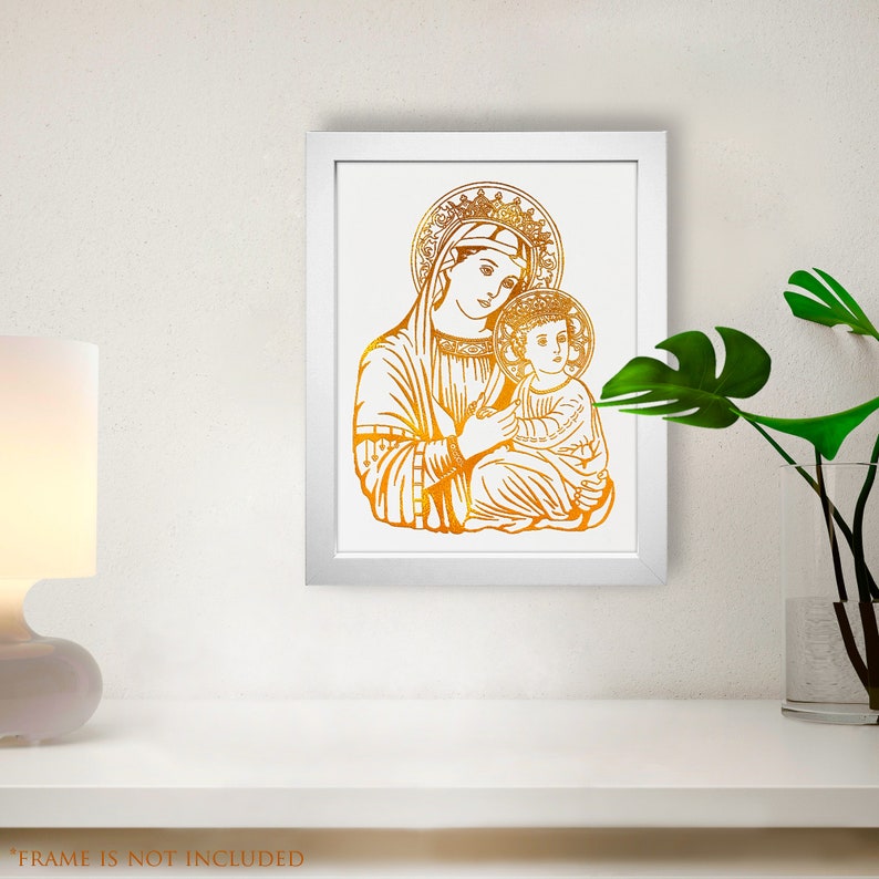 Our Lady of Perpetual Help 8x10 in Real Handmade Gold Foil Art Print ...