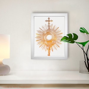 Holy Eucharist - Gold Foil 8x10 in Art Print, Body and Blood of Christ ...