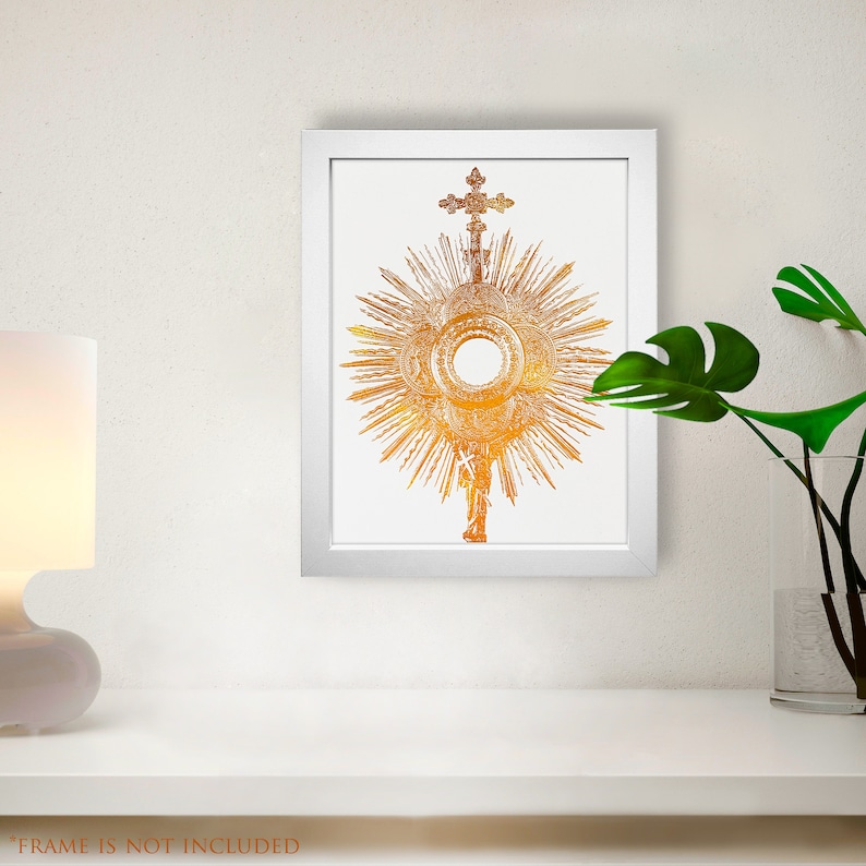 Holy Eucharist Gold Foil 8x10 in Art Print, Body and Blood of Christ Christian Catholic Home Wall Decor, Perfect Catholic Gift Prints image 6