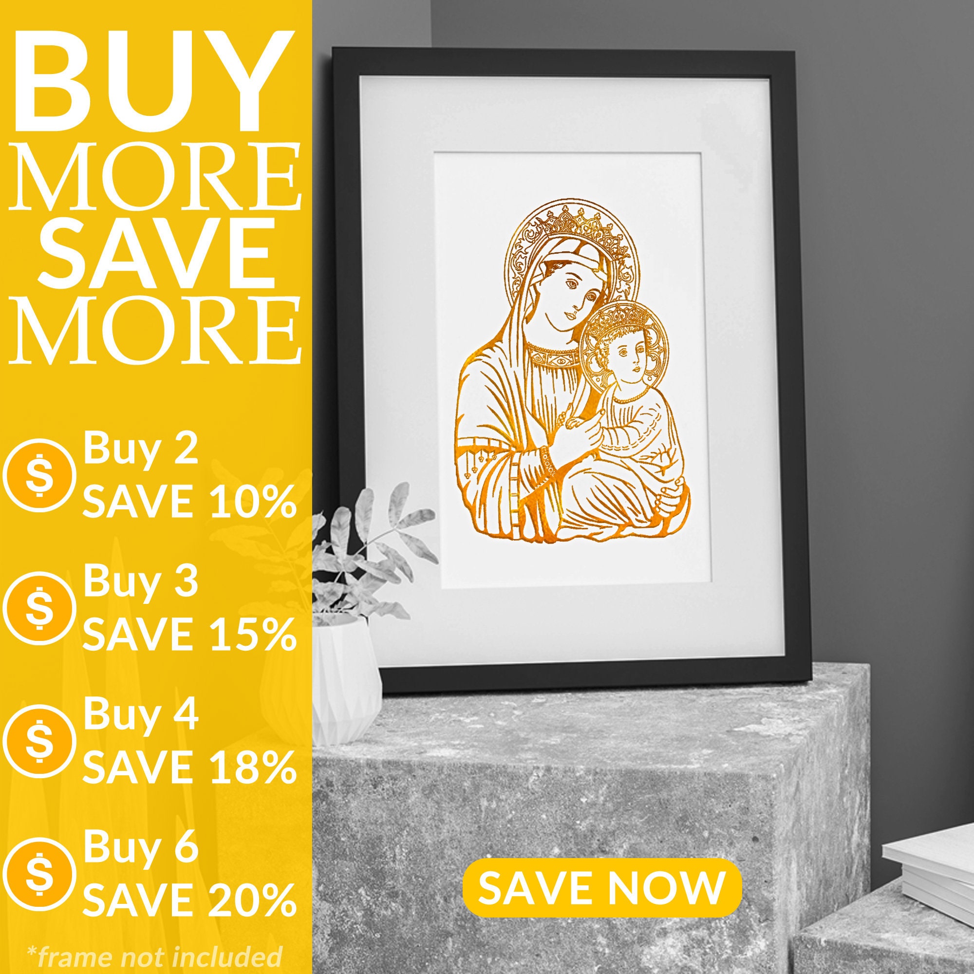 Our Lady of Perpetual Help 8x10 in Real Handmade Gold Foil Art Print ...