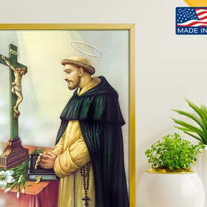 Saint Dominic Guzman - Canvas Art Print, Rosary Devotion Sacred Religious Christian Catholic Home Wall Decor, Perfect Christmas Gift Prints