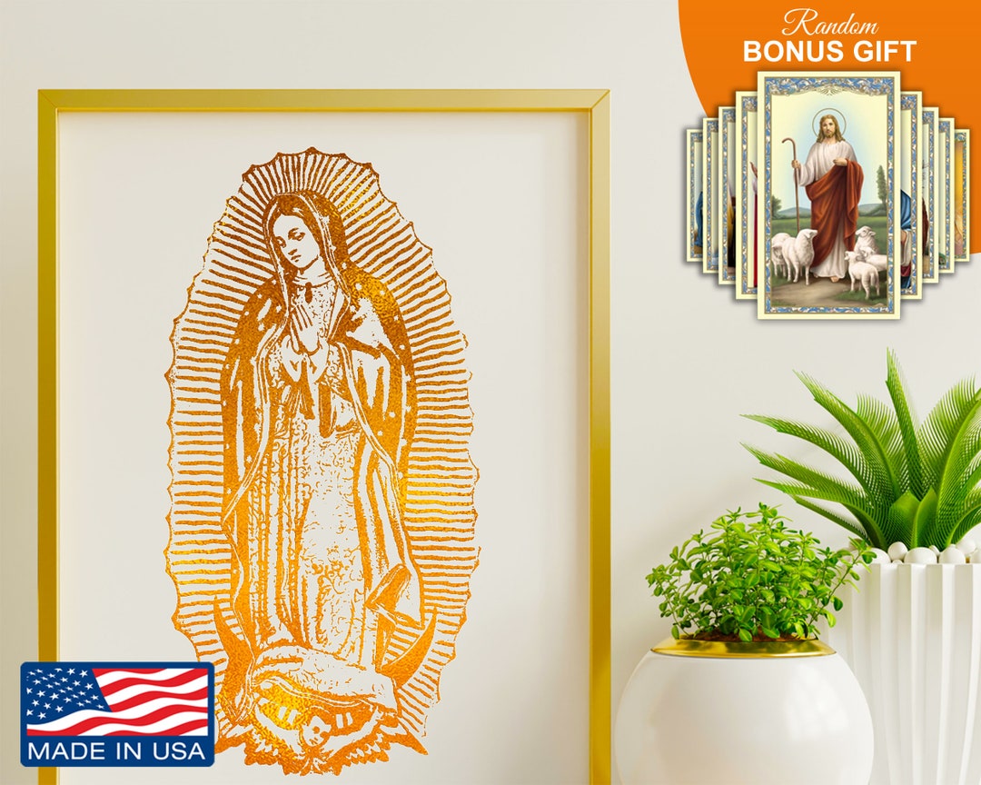 Our Lady of Guadalupe Artwork - Real Gold Foil 8x10 Print, Immaculate ...