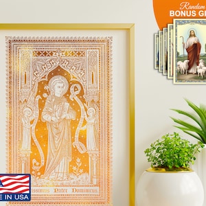 Saint Dominic Guzman - Gold Foil 8x10 in Art Print, Sacred Religious Christian Catholic Home Wall Decor, Perfect Christmas Gift Prints