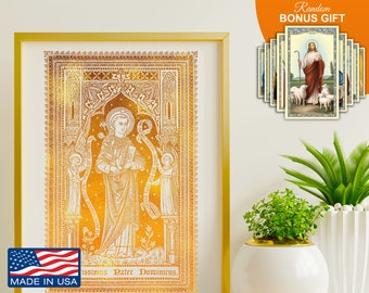 Saint Dominic Guzmán - goudfolie 8 x 10 in kunstafdruk, heilige religieuze christelijk-katholieke huismuurdecoratie, perfecte kerstcadeau prints