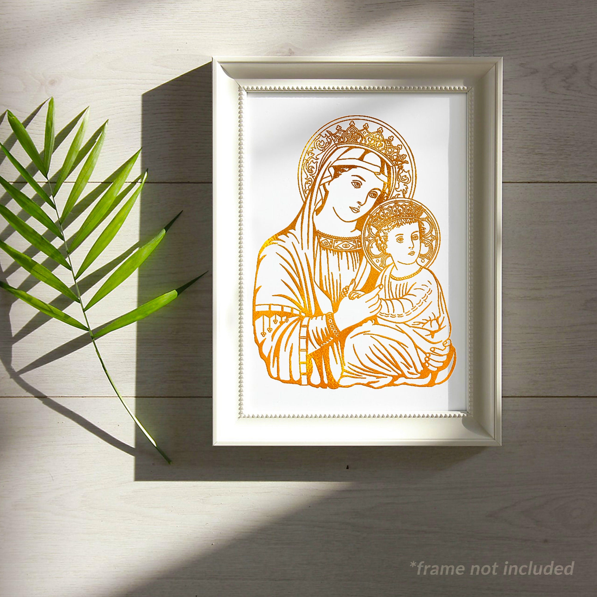 Our Lady of Perpetual Help 8x10 in Real Handmade Gold Foil Art Print ...