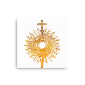 Holy Eucharist - Fade-resistant Color Canvas Art Print, True Body and Blood of Jesus Christ Modern Catholic Home Wall Decor, Perfect Gift