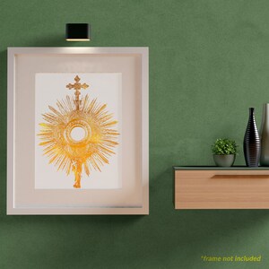 Holy Eucharist Gold Foil 8x10 in Art Print, Body and Blood of Christ Christian Catholic Home Wall Decor, Perfect Catholic Gift Prints image 4