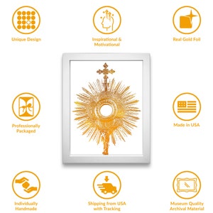 Holy Eucharist - Gold Foil 8x10 in Art Print, Body and Blood of Christ ...