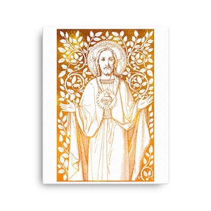 Sacred Heart Of Jesus - Print on Canvas, Inspirational Religious Wall Art Decor, Catholic Christian Artwork Prints, Perfect Gift for All