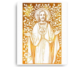 Sacred Heart Of Jesus - Print on Canvas, Inspirational Religious Wall Art Decor, Catholic Christian Artwork Prints, Perfect Gift for All