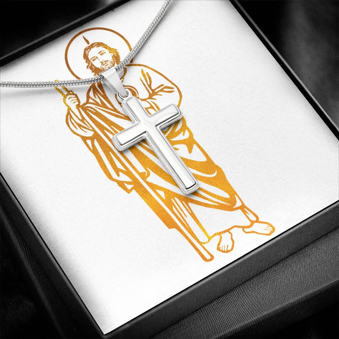 Cross Necklace With St Jude Thaddeus Patron Saint of Hope & Impossible ...