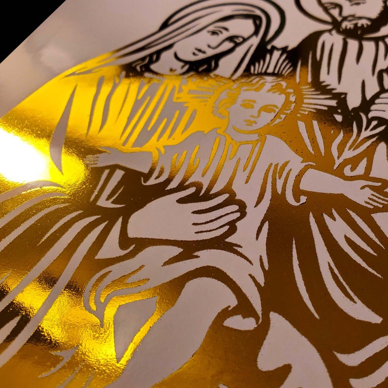 Holy Family 8x10 in Handmade Gold Foil Art Prints, Jesus Mary Saint ...