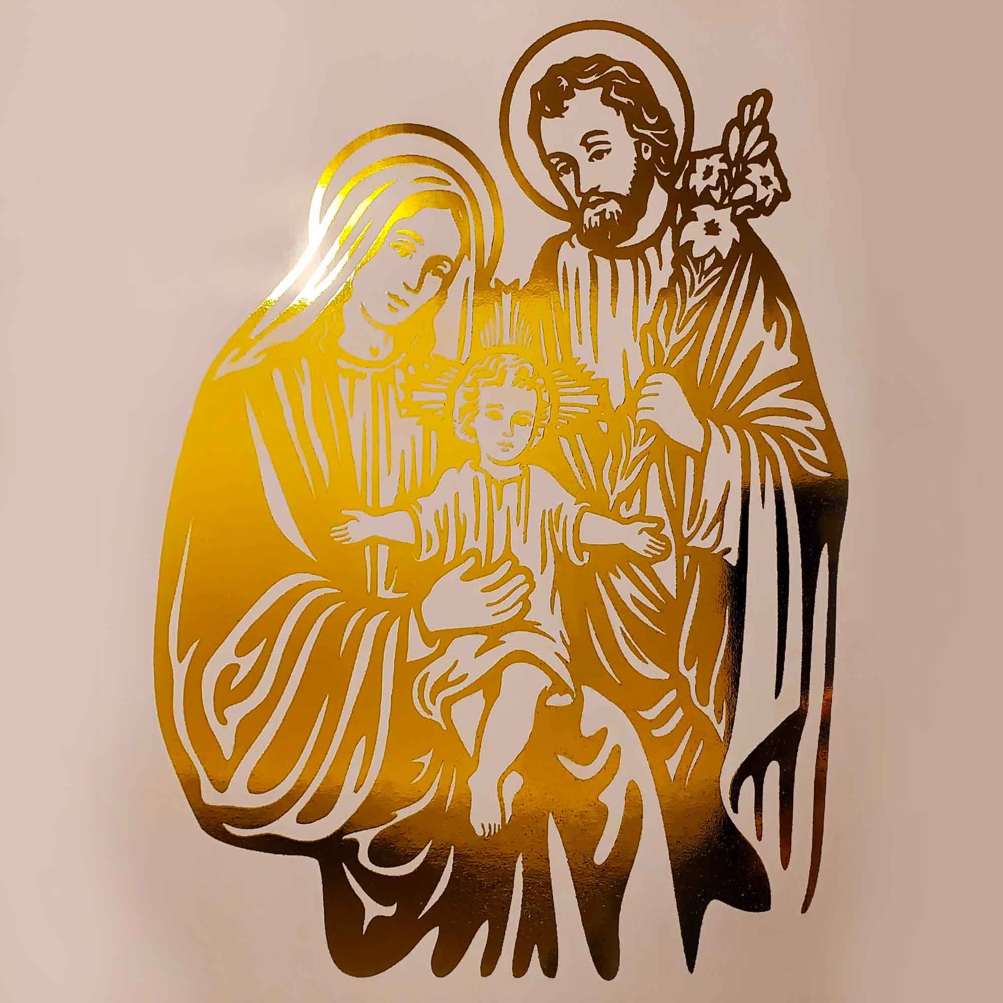 Holy Family 8x10 in Handmade Gold Foil Art Prints, Jesus Mary Saint ...