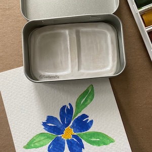 Ceramic 2 well watercolor palette in the tin.