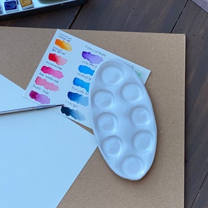 Ceramic watercolor palette, oval.