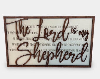 The Lord is My Shepherd Laser Ready SVG File Scripture Gifts of Faith Psalm 23 23rd Psalm
