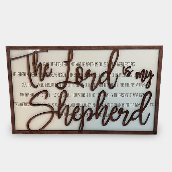 The Lord is My Shepherd Laser Ready SVG File Scripture Gifts of Faith Psalm 23 23rd Psalm