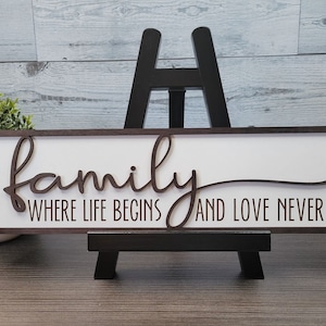 Familie, wo das Leben beginnt und die Liebe niemals endet Laser bereit SVG-Datei