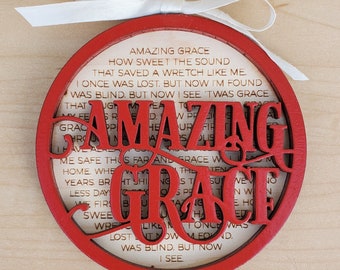 Amazing Grace Ornament SVG Digital File GLOWFORGE Laser Ready Christmas Ornament