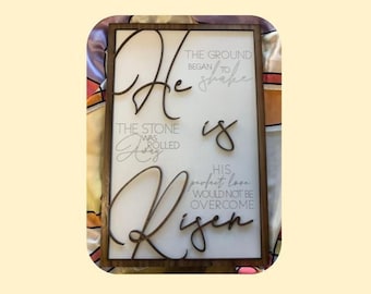 He is Risen Easter Home Decor SVG Laser Ready File Glowforge