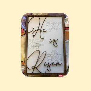 He is Risen Easter Home Decor SVG Laser Ready File Glowforge