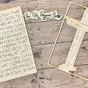 Old Rugged Cross DIGITAL File SVG Laser Glowforge Ready Inspirational Hymn image 3