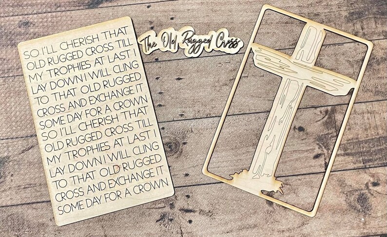 Old Rugged Cross DIGITAL File SVG Laser Glowforge Ready Inspirational Hymn image 3