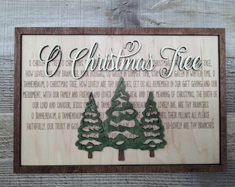 O Christmas Tree Laser Ready SVG File  Carol Holiday Home Decor Holiday Gifts