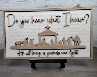 Do You Hear What I Hear Christmas Carol SVG Laser Ready File Mantel Decoration
