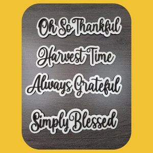 Autumn Fall Layered Phrases Laser Ready Files  SVG Words for Fall Dinner Plates Thanksgiving Harvest Blessed Thankful Grateful