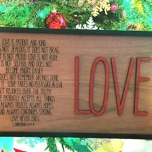 L'amore è paziente L'amore è gentile Prima Corinzi SVG File digitale GLOWFORGE Laser Ready