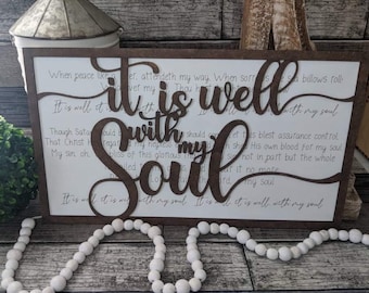 It is Well with My Soul Song Hymn SVG Laser Ready File Glowforge Worship Songs Hymns of Faith