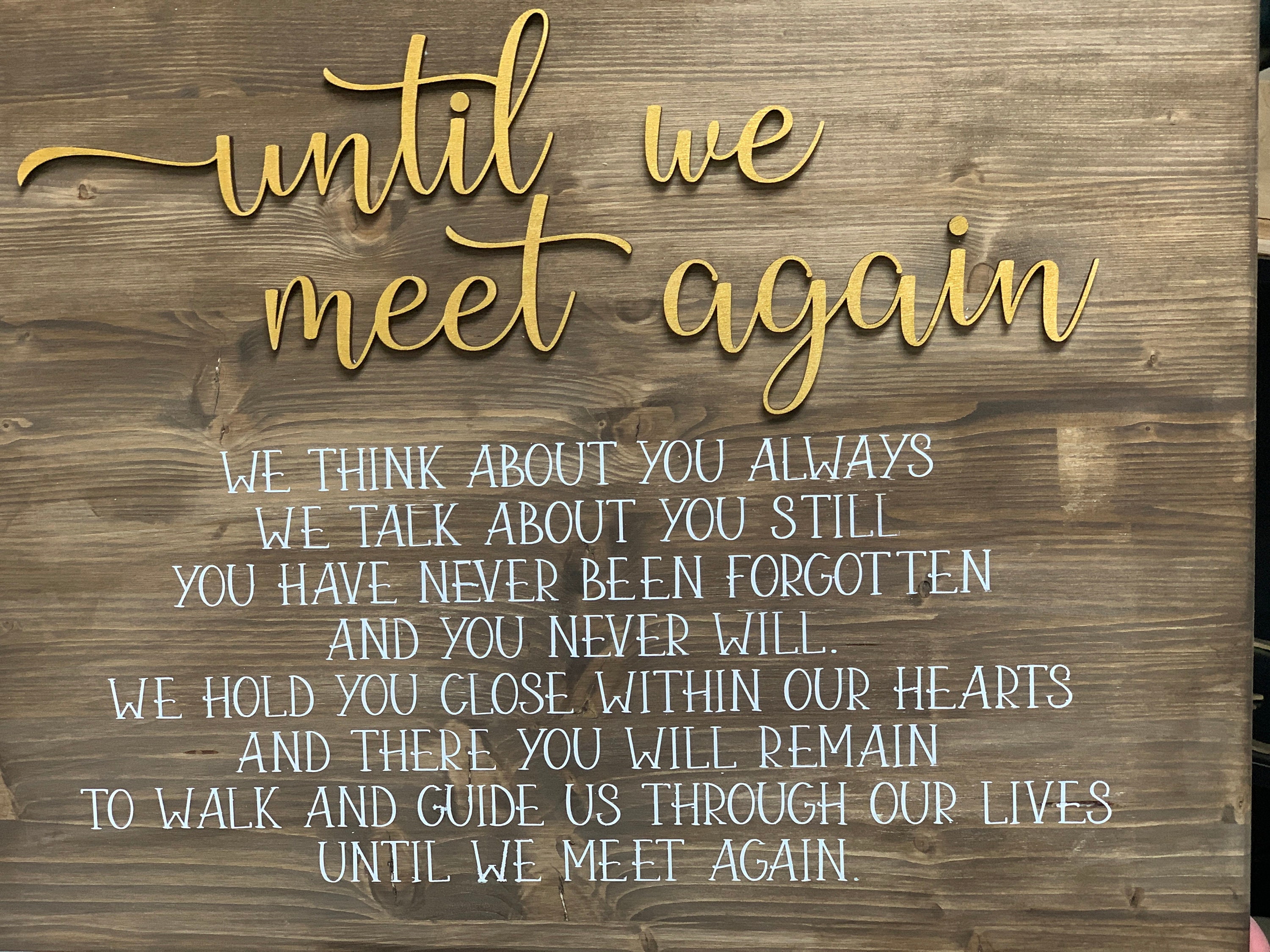 Until We Meet Again SVG Memorial Wedding Remembrance Table Decor - Etsy