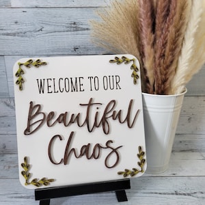Welkom bij ons prachtige Chaos gelaagde zingen SVG Laser Ready File Home Decor DIY Sign