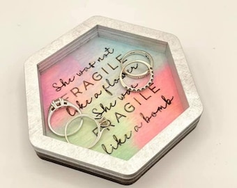 GIRL POWER Trinket Dish Glowforge Laser Ready Digital File SVG