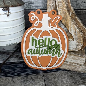Hola Calabaza de otoño SVG Laser Listo Para El Porche de Otoño Signo De la Percha de la Puerta Regalos para Su Hogar Decoración de Otoño Para el Hogar