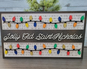 Jolly Old St. Nickolas SVG Laser Ready File Christmas Decor Holiday Signs
