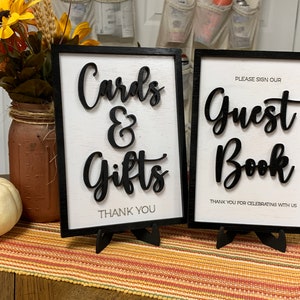 Tarjetas SVG de boda, regalos, libro de visitas, señales listas para láser, decoración de recepción