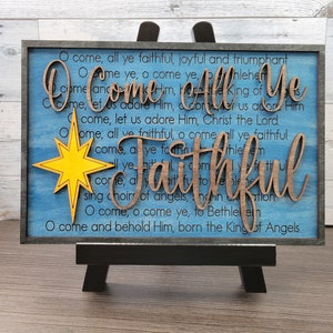 O Come All Ye Faithful  SVG File Layered Laser Wood Sign Christmas Decor Holiday Sign